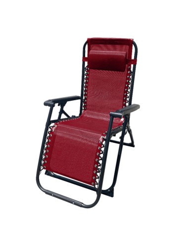 Marbueno Sdraio Pieghevole Acciaio Con Cuscino Giardino e Piscina 90X66X108 cm Gravità Zero Bordeaux 10010 Marbueno Sdraio Pieghevole Acciaio Con Cuscino Giardino e Piscina 90X66X108 cm Gravità Zero Bordeaux 10010