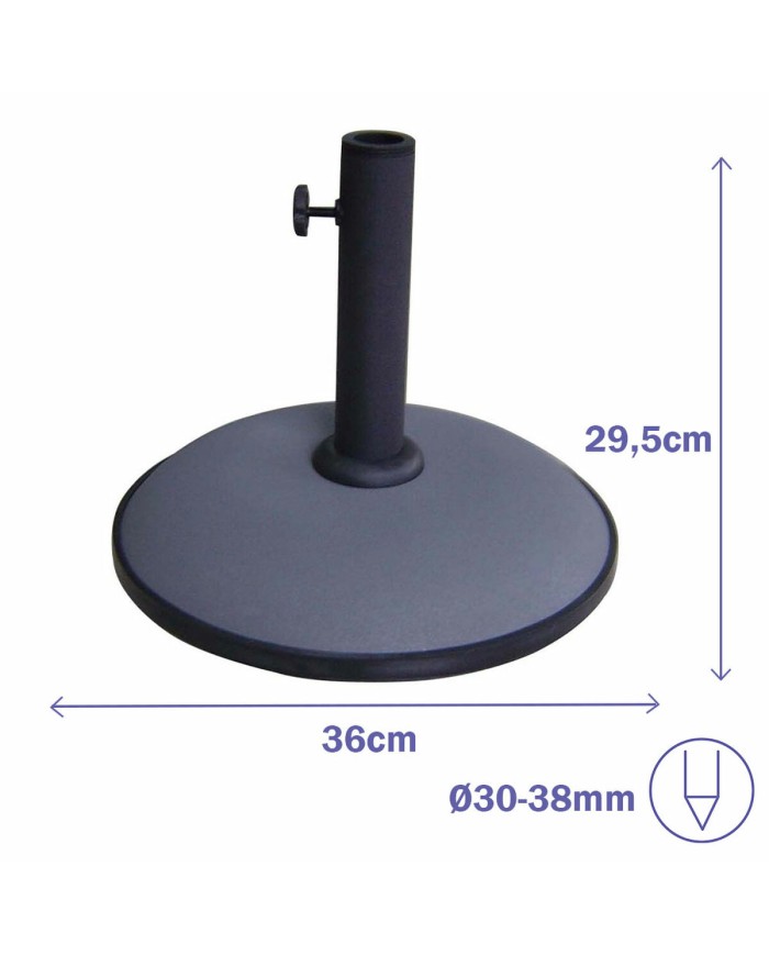 Marbueno Base Ombrellone Cemento 36x29,5 cm 11KG Grigio Giardino, Piscina, Terrazza