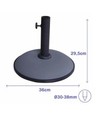 Marbueno Base Ombrellone Cemento 36x29,5 cm 11KG Grigio Giardino, Piscina, Terrazza