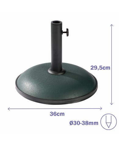 Marbueno Base Ombrellone Rotonda Cemento 36x29,5 cm 11KG Verde Giardino 10443 Marbueno Base Ombrellone Rotonda Cemento 36x29,5 cm 11KG Verde Giardino 10443
