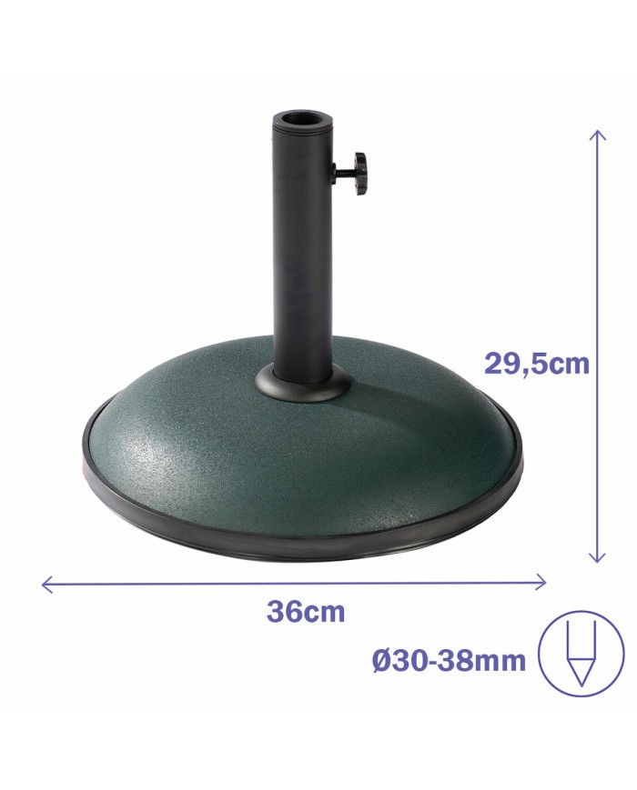 Marbueno Base Ombrellone Rotonda Cemento 36x29,5 cm 11KG Verde Giardino 10443