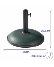 Marbueno Base Ombrellone Rotonda Cemento 36x29,5 cm 11KG Verde Giardino 10443