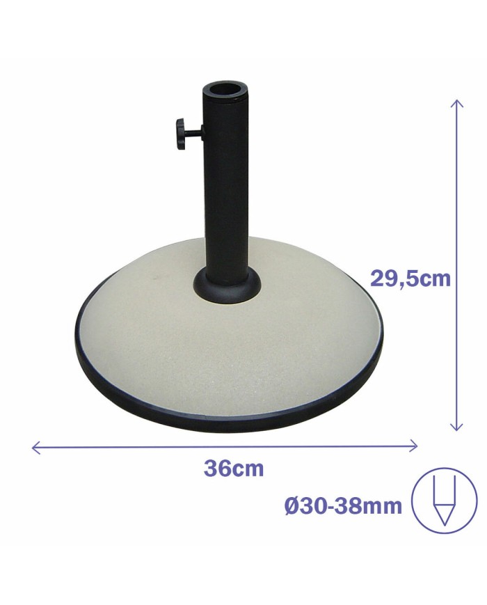 Marbueno Base Ombrellone Rotonda Cemento 36x29,5 cm 11KG Bianco Giardino e Terrazza