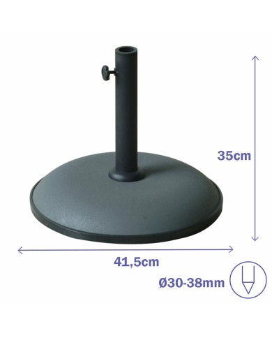 Marbueno Base Ombrellone Rotonda Cemento 41,5x35 cm 15KG Grigio Giardino 10446 Marbueno Base Ombrellone Rotonda Cemento 41,5x35 cm 15KG Grigio Giardino 10446