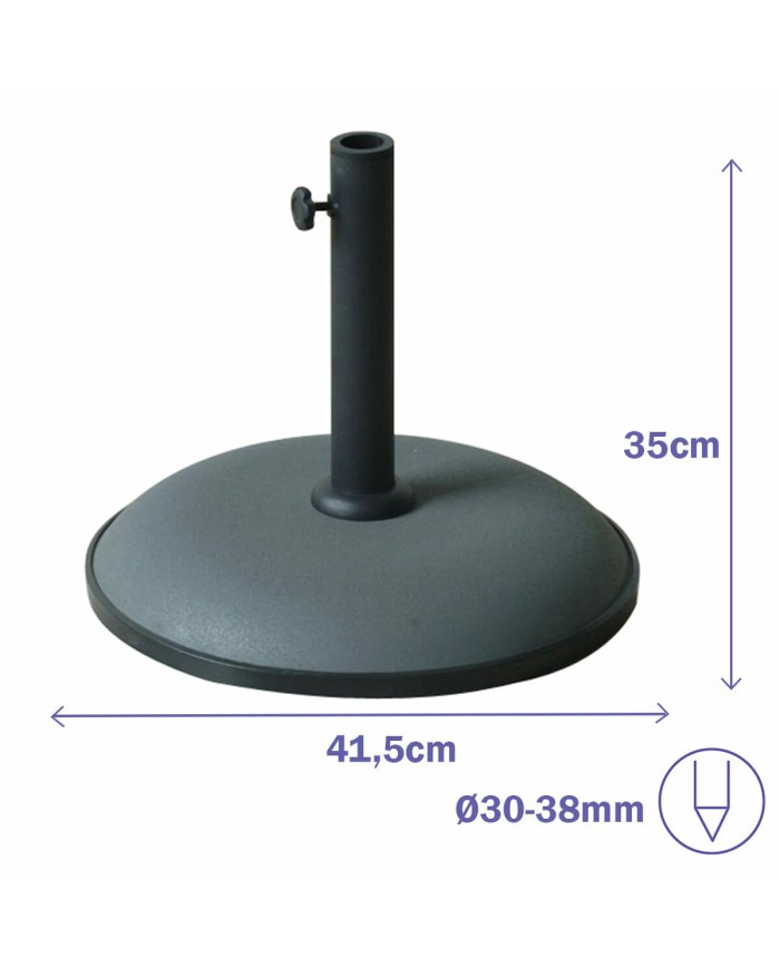 Marbueno Base Ombrellone Rotonda Cemento 41,5x35 cm 15KG Grigio Giardino 10446 Marbueno Base Ombrellone Rotonda Cemento 41,5x35 cm 15KG Grigio Giardino 10446