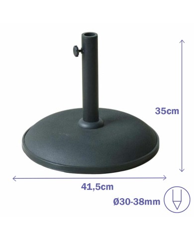 Marbueno Base Ombrellone Rotonda Cemento 41,5x35 cm 15KG Nero Giardino, Piscina, Terrazza Marbueno Base Ombrellone Rotonda Cemento 41,5x35 cm 15KG Nero Giardino, Piscina, Terrazza