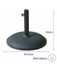 Marbueno Base Ombrellone Rotonda Cemento 41,5x35 cm 15KG Nero Giardino, Piscina, Terrazza