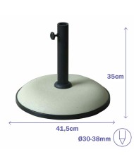 Marbueno Base Ombrellone Rotonda Cemento 41,5x35 cm 15KG Bianco Giardino, Piscina