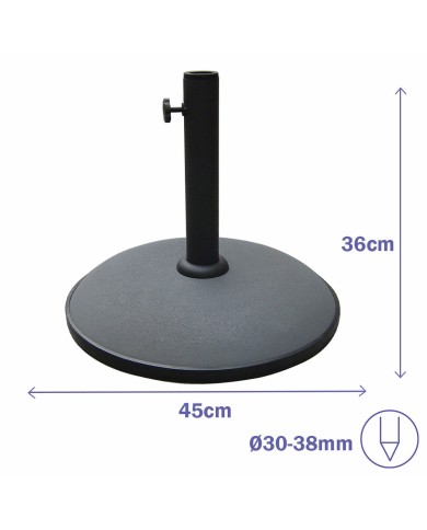Marbueno Base Ombrellone Rotondo Cemento 45x36 cm 20KG Grigio Giardino, Piscina 10449 Marbueno Base Ombrellone Rotondo Cemento 45x36 cm 20KG Grigio Giardino, Piscina 10449