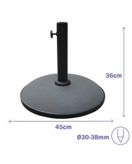 Marbueno Base Ombrellone Rotondo Cemento 45x36 cm 20KG Grigio Giardino, Piscina 10449 Marbueno Base Ombrellone Rotondo Cemento 45x36 cm 20KG Grigio Giardino, Piscina 10449