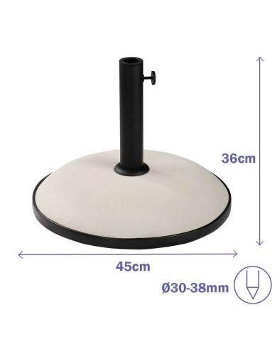 Marbueno Base Ombrellone Rotonda Cemento 45x36 cm 20KG Bianco Giardino, Piscina, Terrazza Marbueno Base Ombrellone Rotonda Cemento 45x36 cm 20KG Bianco Giardino, Piscina, Terrazza