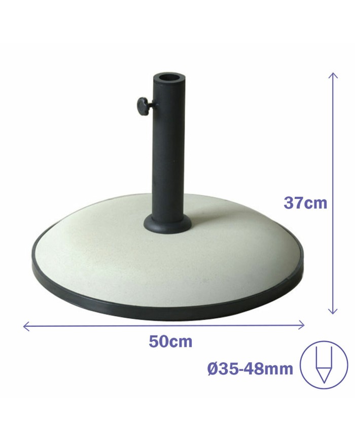 Marbueno Base Ombrellone Rotonda Cemento 50x37 cm 25KG Bianco Giardino, Piscina, Terrazza