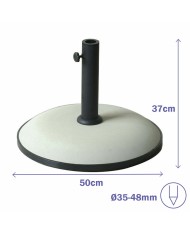 Marbueno Base Ombrellone Rotonda Cemento 50x37 cm 25KG Bianco Giardino, Piscina, Terrazza