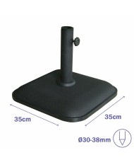Marbueno Base Ombrellone Quadrato Cemento 35X35X5,2 cm 11KG Nero Giardino, Piscina 10455