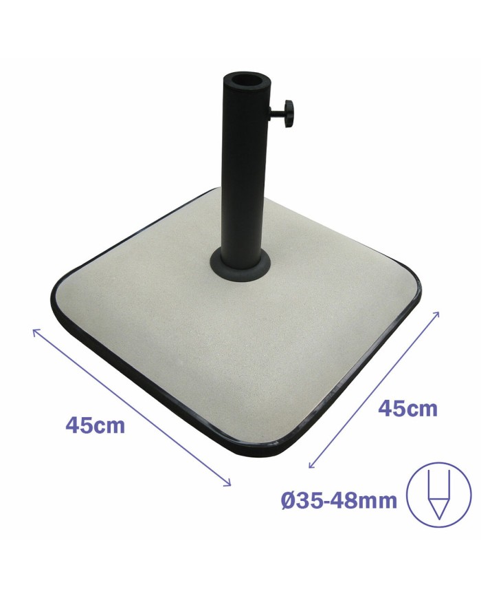 Marbueno Base Ombrellone Quadrata Cemento 45X45X7,3 cm 25KG Bianco Giardino, Piscina 10459 Marbueno Base Ombrellone Quadrata Cemento 45X45X7,3 cm 25KG Bianco Giardino, Piscina 10459