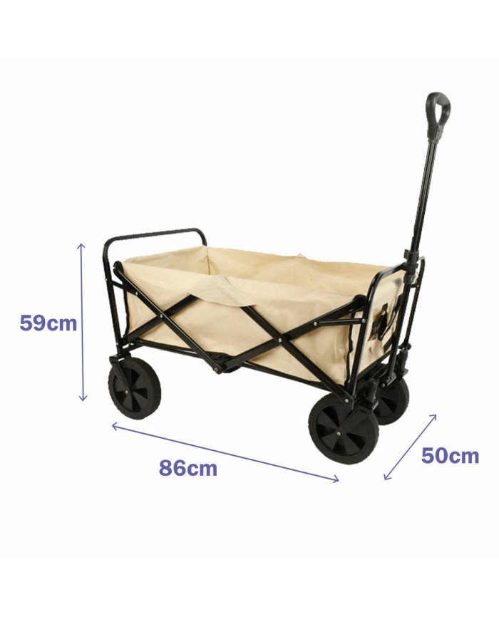 Carrello Multiuso Pieghevole Marbueno Acciaio 150 KG Beige Giardino 86X50X59 cm