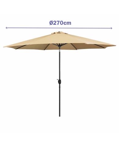 Marbueno Ombrellone Acciaio 8 Stecche D270 cm Poliestere Marrone Giardino 10482 Marbueno Ombrellone Acciaio 8 Stecche D270 cm Poliestere Marrone Giardino 10482