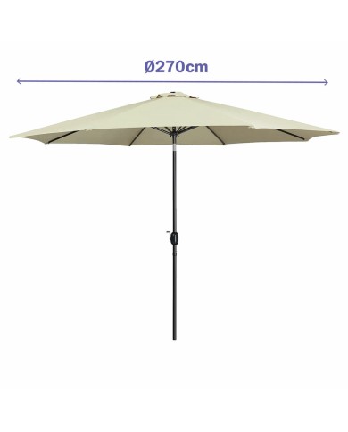 Marbueno Ombrellone Acciaio 8 Stecche D270 cm Poliestere Beige Giardino 10483 Marbueno Ombrellone Acciaio 8 Stecche D270 cm Poliestere Beige Giardino 10483