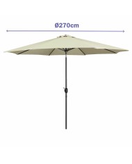 Marbueno Ombrellone Acciaio 8 Stecche D270 cm Poliestere Beige Giardino 10483
