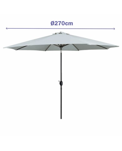 Marbueno Ombrellone Acciaio 8 Stecche D270 cm Poliestere Bianco Giardino Piscina 10484 Marbueno Ombrellone Acciaio 8 Stecche D270 cm Poliestere Bianco Giardino Piscina 10484