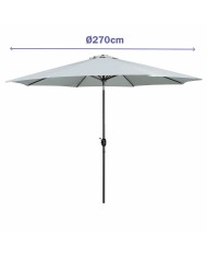 Marbueno Ombrellone Acciaio 8 Stecche D270 cm Poliestere Bianco Giardino Piscina 10484
