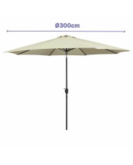 Marbueno Ombrellone Acciaio 8 Stecche D300 cm Poliestere Beige Giardino Piscina 10486