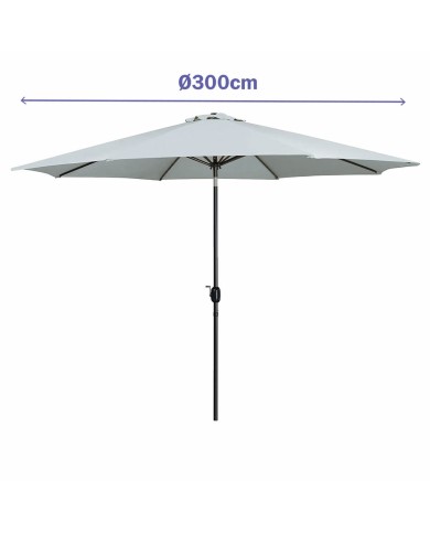 Marbueno Ombrellone Acciaio 8 Stecche D300 cm Poliestere Bianco Giardino Piscina 10487 Marbueno Ombrellone Acciaio 8 Stecche D300 cm Poliestere Bianco Giardino Piscina 10487
