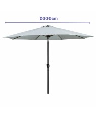 Marbueno Ombrellone Acciaio 8 Stecche D300 cm Poliestere Bianco Giardino Piscina 10487