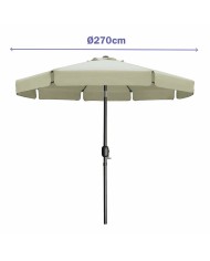 Marbueno Ombrellone Acciaio 8 Stecche D270 cm Poliestere Beige Giardino 10488 Marbueno Ombrellone Acciaio 8 Stecche D270 cm Poliestere Beige Giardino 10488