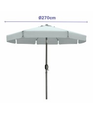 Marbueno Ombrellone Acciaio 8 Stecche D300 cm Poliestere Bianco Giardino 10489