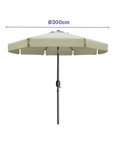 Marbueno Ombrellone Acciaio 8 Stecche D300 cm Poliestere Beige Giardino, Piscina 10490 Marbueno Ombrellone Acciaio 8 Stecche D300 cm Poliestere Beige Giardino, Piscina 10490