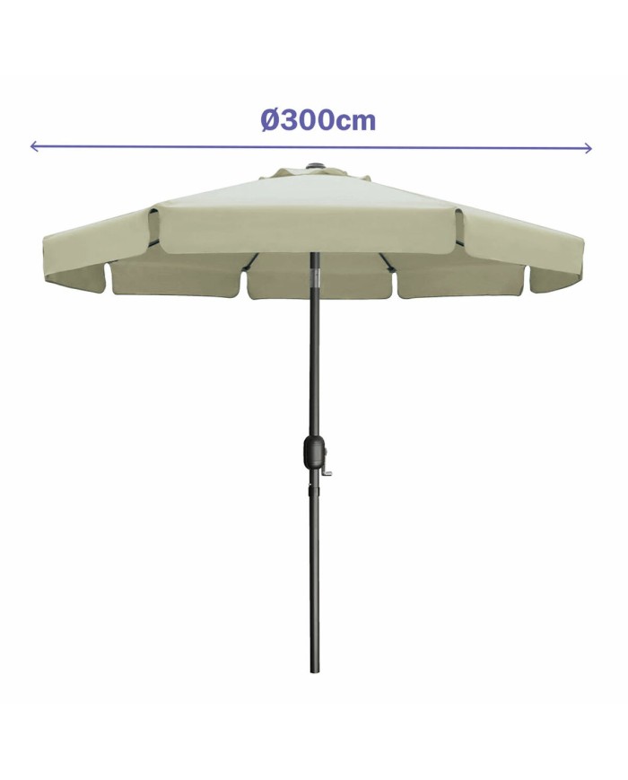 Marbueno Ombrellone Acciaio 8 Stecche D300 cm Poliestere Beige Giardino, Piscina 10490 Marbueno Ombrellone Acciaio 8 Stecche D300 cm Poliestere Beige Giardino, Piscina 10490