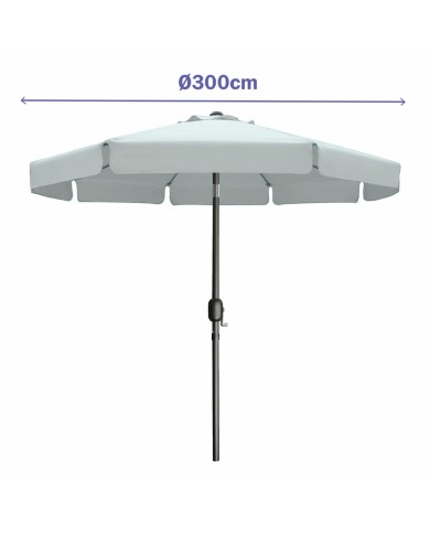 Marbueno Ombrellone Acciaio 8 Stecche D300 cm Poliestere Bianco Giardino 10491 Marbueno Ombrellone Acciaio 8 Stecche D300 cm Poliestere Bianco Giardino 10491