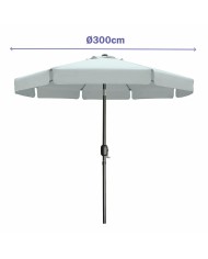 Marbueno Ombrellone Acciaio 8 Stecche D300 cm Poliestere Bianco Giardino 10491