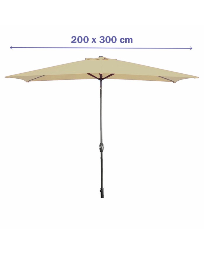 Marbueno Ombrellone Acciaio 8 Stecche 200x300 cm Poliestere Marrone Giardino 10492