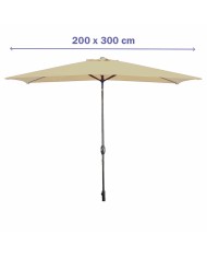 Marbueno Ombrellone Acciaio 8 Stecche 200x300 cm Poliestere Marrone Giardino 10492