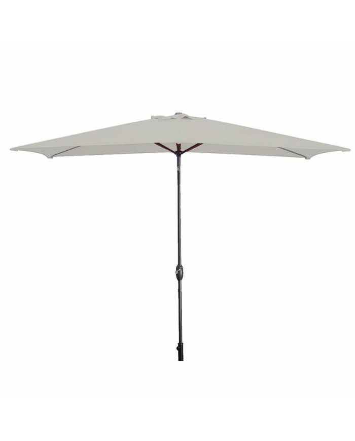 Marbueno Ombrellone Acciaio 8 Stecche 200x300 cm Poliestere Bianco Giardino 10494