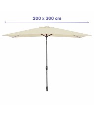 Marbueno Ombrellone Acciaio 8 Stecche 200x300 cm Poliestere Beige Giardino, Piscina