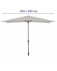 Marbueno Ombrellone Acciaio 8 Stecche 200x300 cm Poliestere Bianco Giardino 10494