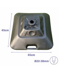 Marbueno Base Ombrellone Quadrato Plastica 45x45x27 cm 30L Nero Giardino, Piscina 10499