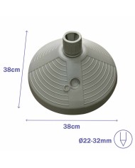 Marbueno Base Ombrellone Rotonda Plastica 38x38x14 cm 10L Bianco Giardino, Piscina 10502