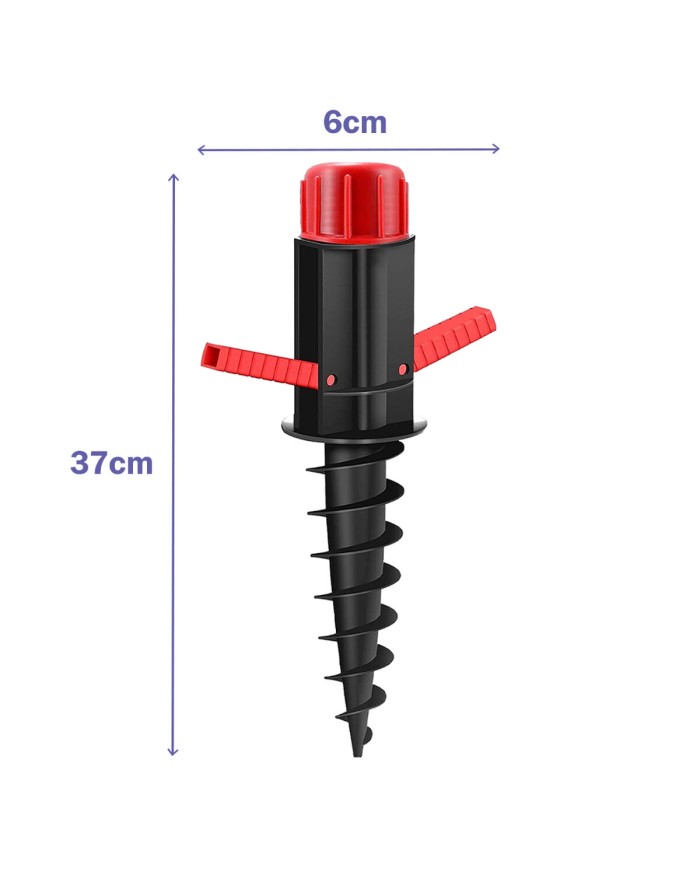 Marbueno Pincho Parasol Plastico Nero 37x6x6 cm Spiaggia e Giardino 10505
