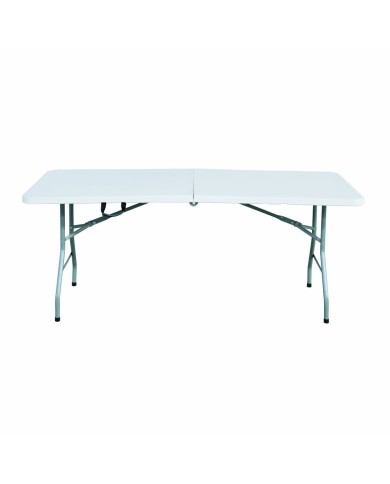 Marbueno Tavolo Pieghevole Resina Bianco 180X70X74 cm Catering, Spiaggia e Campeggio