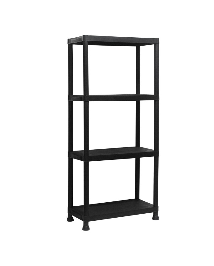 Marbueno Mensola 4 Ripiani Plastica Nera 61x31x131 cm Giardino 10537 Marbueno Mensola 4 Ripiani Plastica Nera 61x31x131 cm Giardino 10537