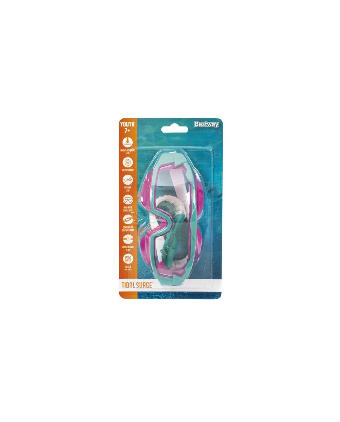 Bestway Mascara Subacquea Junior Silicone Colorato Antivento +7 Anni Spiaggia 21179