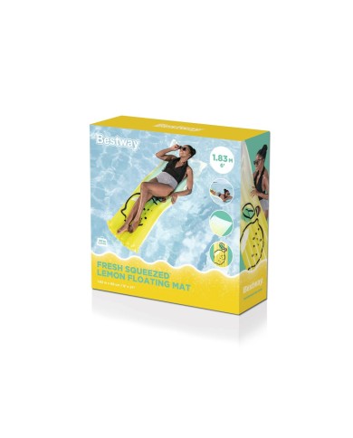 Bestway Materassino Gonfiabile Limone 183x69 cm Spiaggia e Piscina 44122