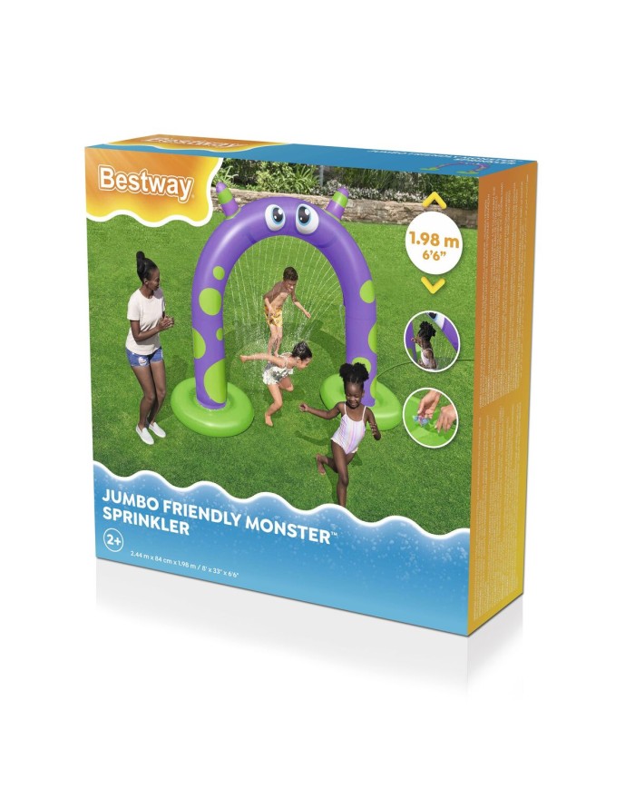 Bestway Aspersore Gonfiabile Jumbo Mostro 244x84x198 cm +2 Anni Giardino 52640
