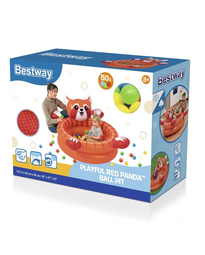Bestway Piscina Bolas Gonfiabile Panda 107x94x58 cm +2 Anni Interno e Giardino 52702