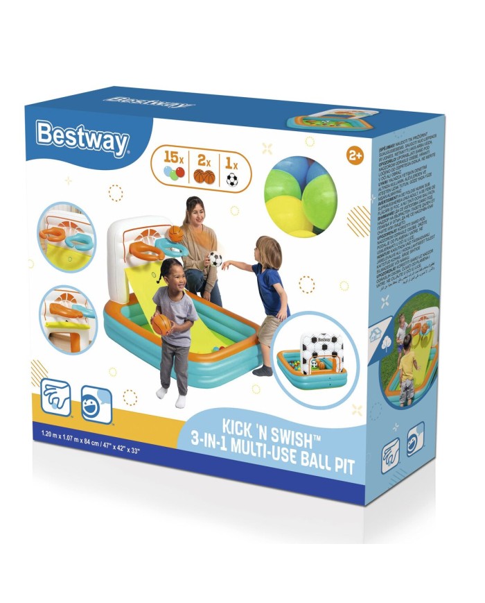 Bestway Piscina Gonfiabile Infantile con Canestri e Palline 120x107x84 cm +2 Anni 52728