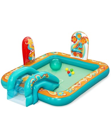 Bestway Piscina Gonfiabile Parco Giochi Hippie 193x152x74 cm +2 Anni Giardino 53164